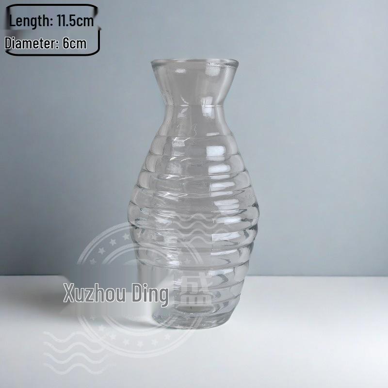 High-End Retro Glass Vase Set: Floor-Standing Transparent Ornaments In Soft Ins Style