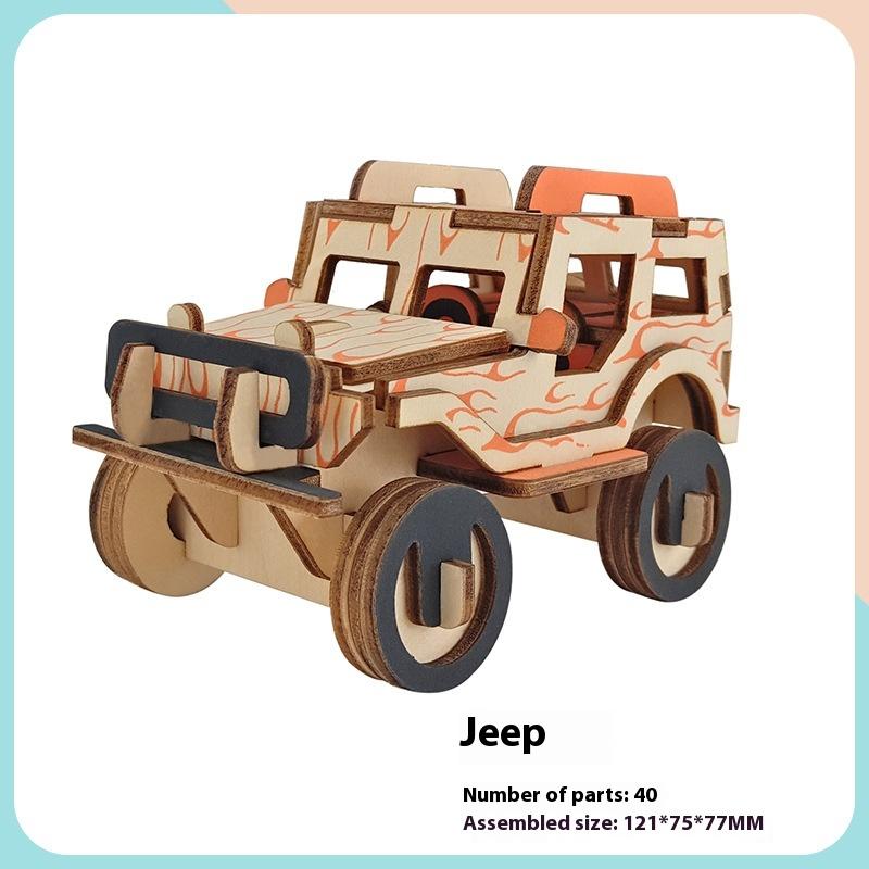 

Детская деревянная 3D-головоломка, модель автомобиля, украшения, сделай сам, детские развивающие игрушки ручной работы