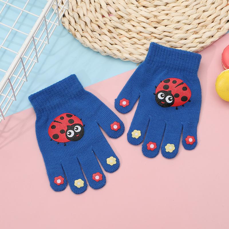 

Детские мультяшные перчатки Милый единорог Зимние толстые теплые Мальчик Девочка Варежки с пятью пальцами Уличные ветрозащитные Студенческие перчатки