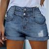 Women's Color Jeans Stretch Slim Fit Distressed Denim Shorts