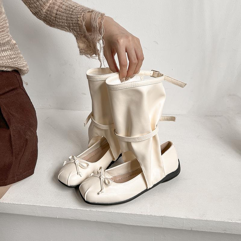 2025 new stacking boots cool boots children's niche design fashionable ballet summer bow temperament fashion boots