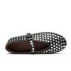 Stylish Studded Crystal Women's Mary Jane Fashion Flat Shoes Casual Soft Leather Comfortable Women  Shoes