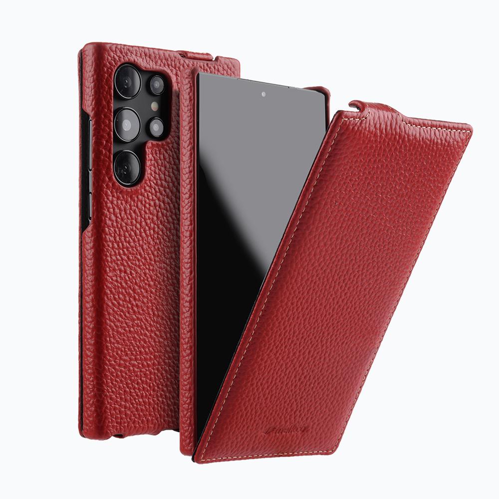 Skórzane Etui Premium do Samsung Galaxy S25 S24 Ultra Pokrowiec Klapka Pełne Pokrycie dla S24 S25 Plus Odporna na Wstrząsy Osłona Ochronna