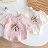 Girls Summer Cotton T Shirt Cute Cartoon Print Short Sleeve Breathable Casual Kids Top