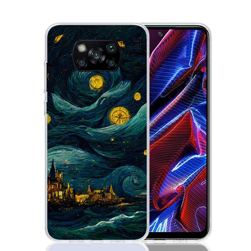 Starry Night Van Gogh Art Phone Case For Xiaomi Poco X7 X6 X5 Pro F7 Ultra Redmi 15C 15 13 13C 12 12C 10 10A 10C 9 9A 9C 9T Cove