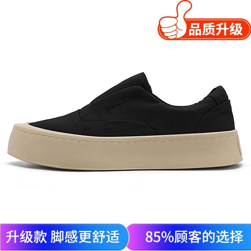 

Повседневная обувь мужская 2025 года, новые туфли с одной педалью, ленивые туфли с тканевой поверхностью, дышащие, модные, универсальные, с мягкой подошвой, низкие туфли 41