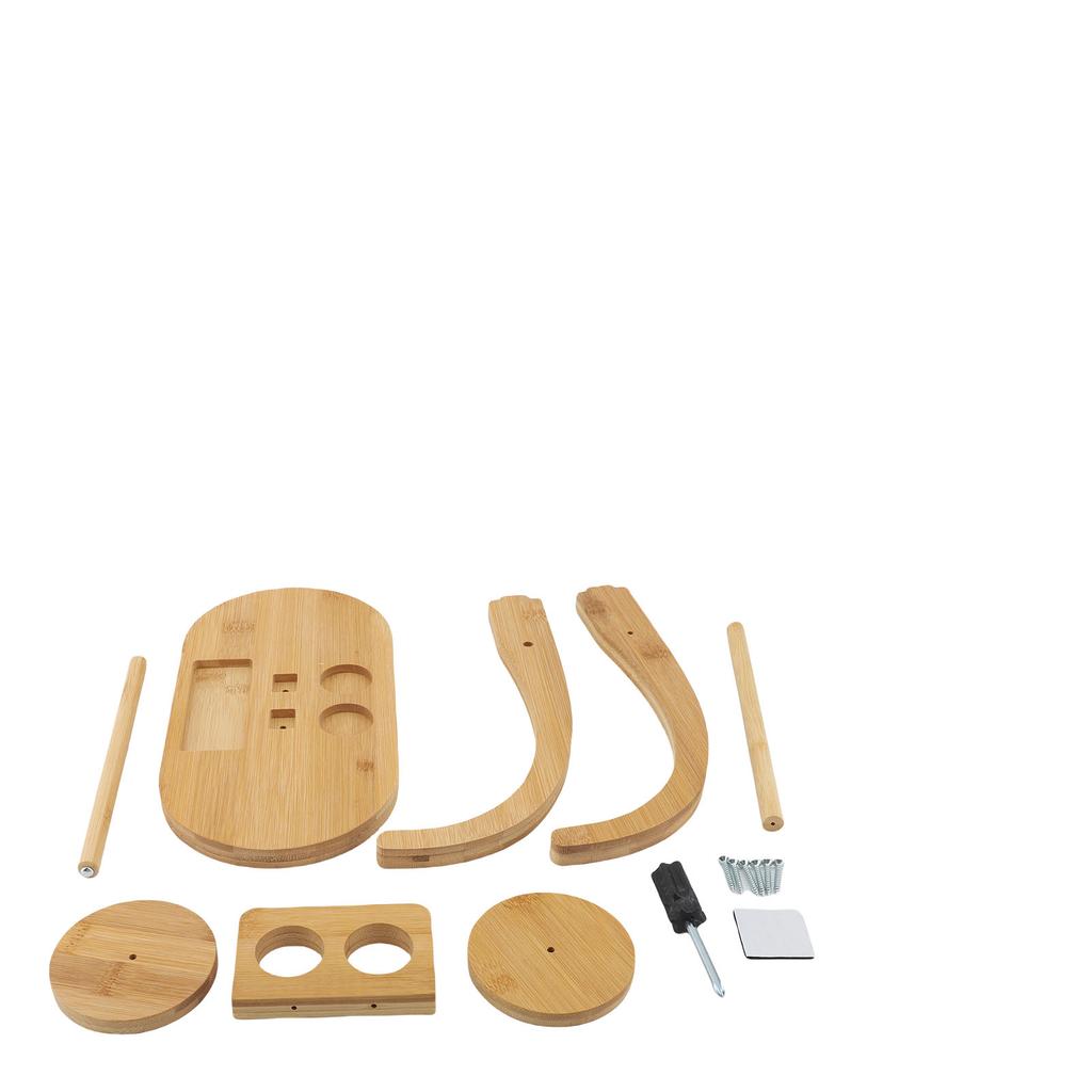 Wooden Yarn Holder for Crocheting Knitting Rotating Yarn with 2 Spindles Double Yarn Holder Stand