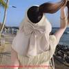 Leerer Oberer Fischerhut Breiter Rand Einfarbige Sommer-Sonnenhut UV-Schutz mit Abnehmbarem Schal Reise Strand Sonnencreme Visiere