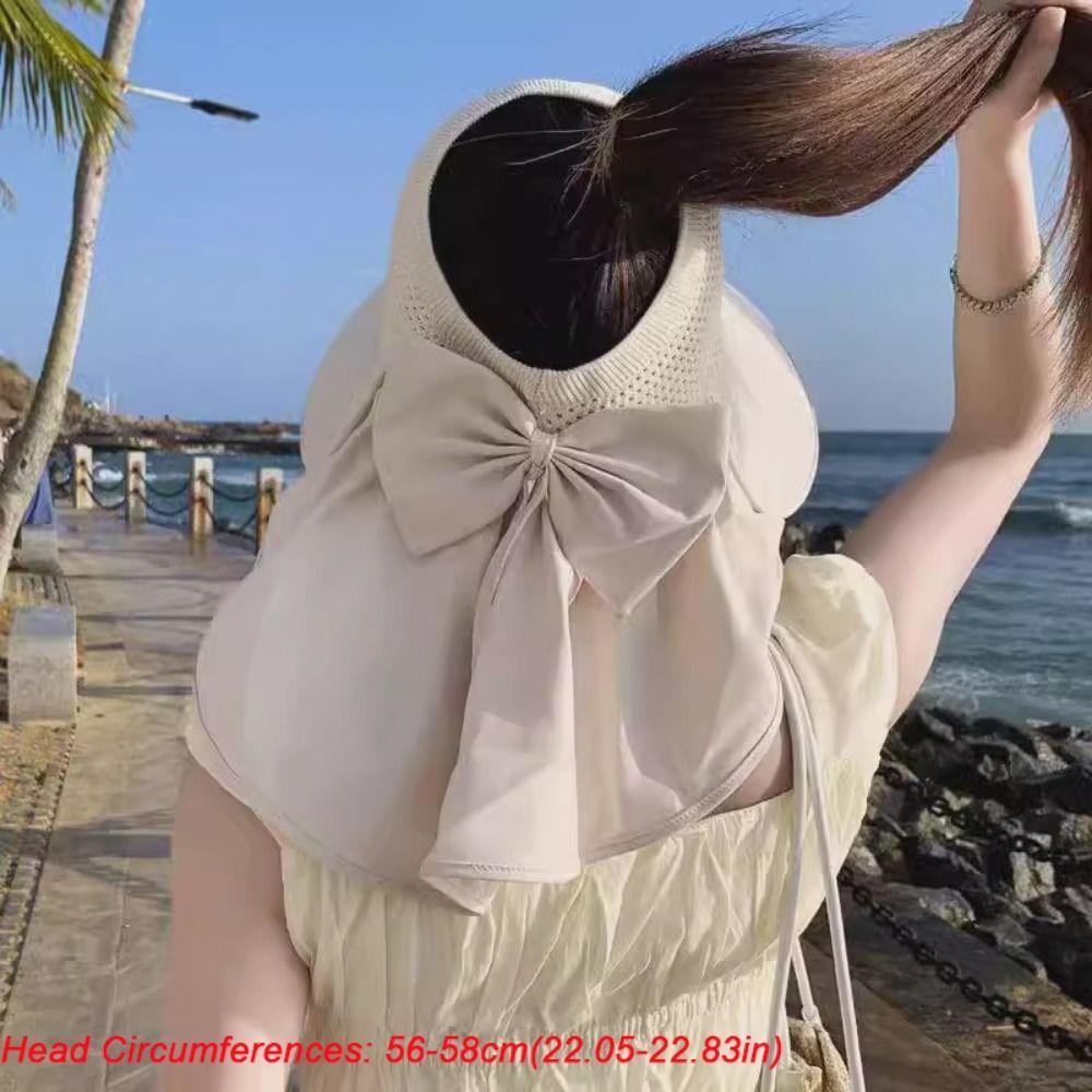 Leerer Oberer Fischerhut Breiter Rand Einfarbige Sommer-Sonnenhut UV-Schutz mit Abnehmbarem Schal Reise Strand Sonnencreme Visiere