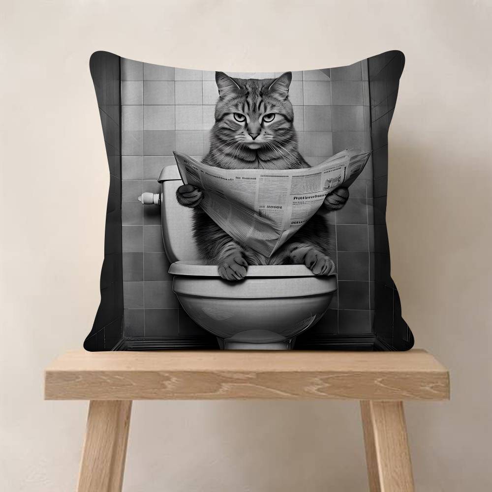 Cute Cat Pillow Gift Home Office Decoration Bedroom Sofa Car Cushion Cover Case 45x45