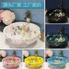 Bathroom Sink Home Bathroom Fixture Garden Petal-shaped Washbasin Above-ground Flower&butterfly Pattern Basin Art Sinks