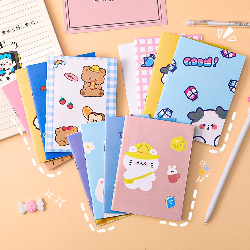 Mini Quaderno Cartone Animato Hobby: Cancelleria Creativa a Misura di Studente con Pagine Righe, Design Tascabile Piccolo 64k Portatile