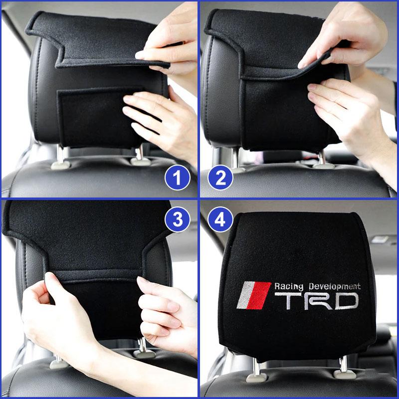 Car Seat Back Headrest Pillow Dustproof Cover for Toyota Trd C-hr Prado Rav4 Yaris Hilux Prius Avensis Corolla Camry Car Goods
