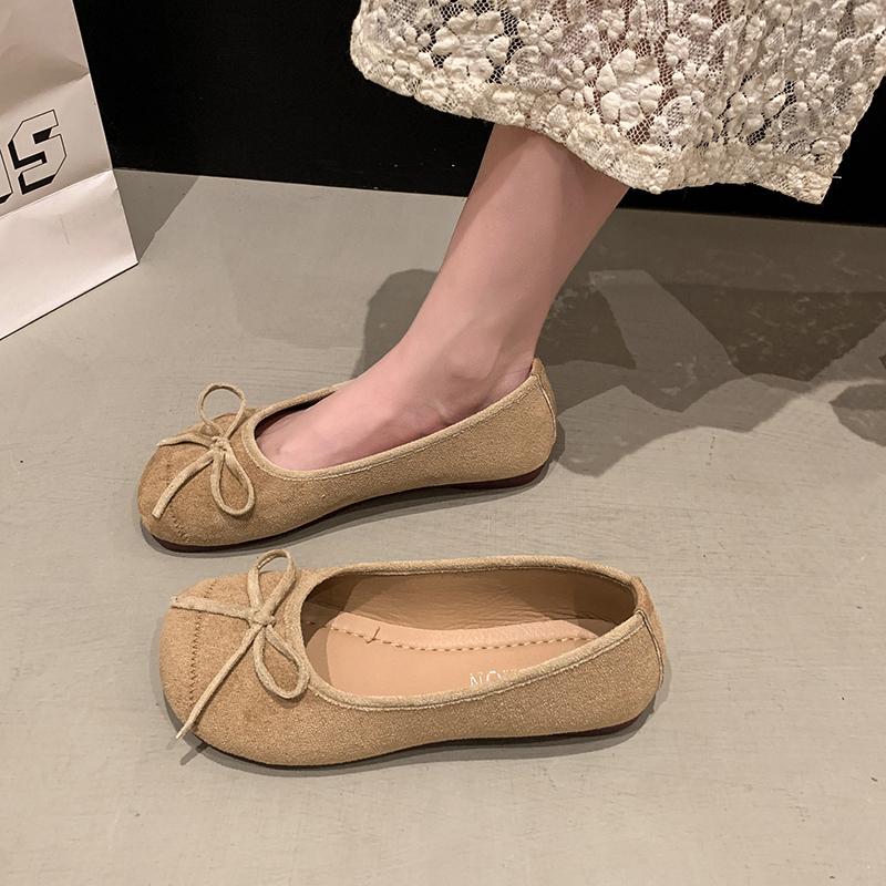 Fashion Suede Leopard Women Flats Shoes Fashion Shallow Bow Woman Shoes 2025 New Trend Spring Designer Brand Walking Cozy Female Zapatos