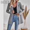Giacche e Cappotti Invernali Autunnali a Manica Lunga Donna DICFY Vintage Casual Stampa Monocolore