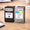 Cartouche d'encre - SHOP-STORY - PG-512 + CL-513 - Haute capacité - Pack de 2 - Compatible Canon Pixma iP/MP/MX