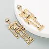 Women's Gothic Gorgeous Rhinestone Skeleton Dangling Earrings Halloween Retro Long Earrings Fashion Gift for HolidaysGood product