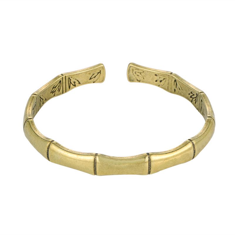 Solid Antique Open Bracelet Ethnic Brass Simple Versatile Women Jewelry