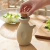 Japanese Style Soy Sauce Container Wooden Lid Seasoning Bottle Ceramic Oil Dispenser Kitchen