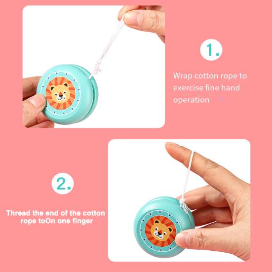 Kids Yoyo Toy with String Colorful Cartoon Trick Yoyo Responsive Ball Reflexing Auto Return Wooden