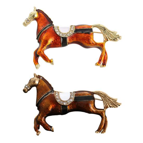 1/2Pcs Vintage Running Horse Brooch Sweater Cardigan Coat Business Suit Animal Lapel Pin Men Women Fashion Jewelry Clothing Accessories