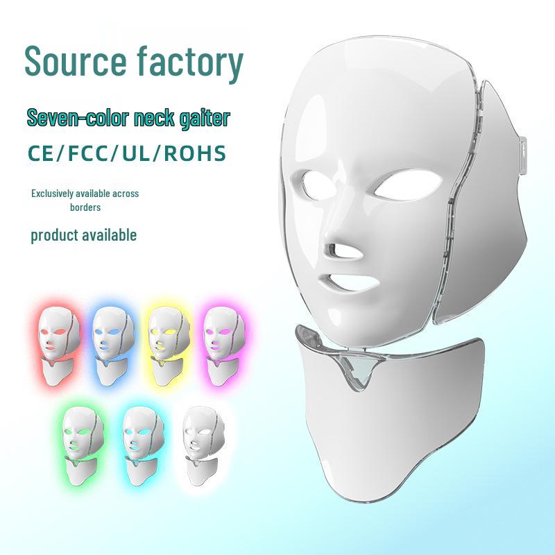 Cross-border Spectrometer Beauty Mask & Neck 7-Color Light Therapy Instrument