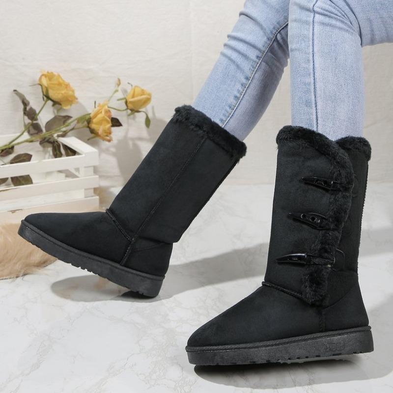 Big Size Long Snow Botas Women 2024 Winter Platform Casual Cotton Shoes Women Flat Comfortable Brown Warm Boots Botines Mujer