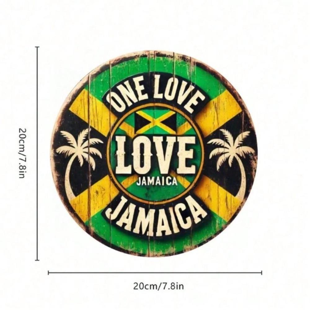 Jamaica One Love Rustic Metal Sign Bar Garden Decor