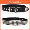Fashion Forward Wide Leather Belt With Metal Pin Closure And Punk Elements For Men And Women