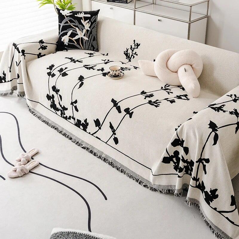 Universal Sofa Towel Full Cover Universal One Piece Anti Slip Cover Skin Friendly Chenille Dust Cover Easy To Clean Maintain