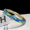 Emaille Chinesisches Cloisonné Armband Traditionelles Chinesisches Pfingstrosen Filigran Blume Armreif Klassisch Vintage Damen Handarmband