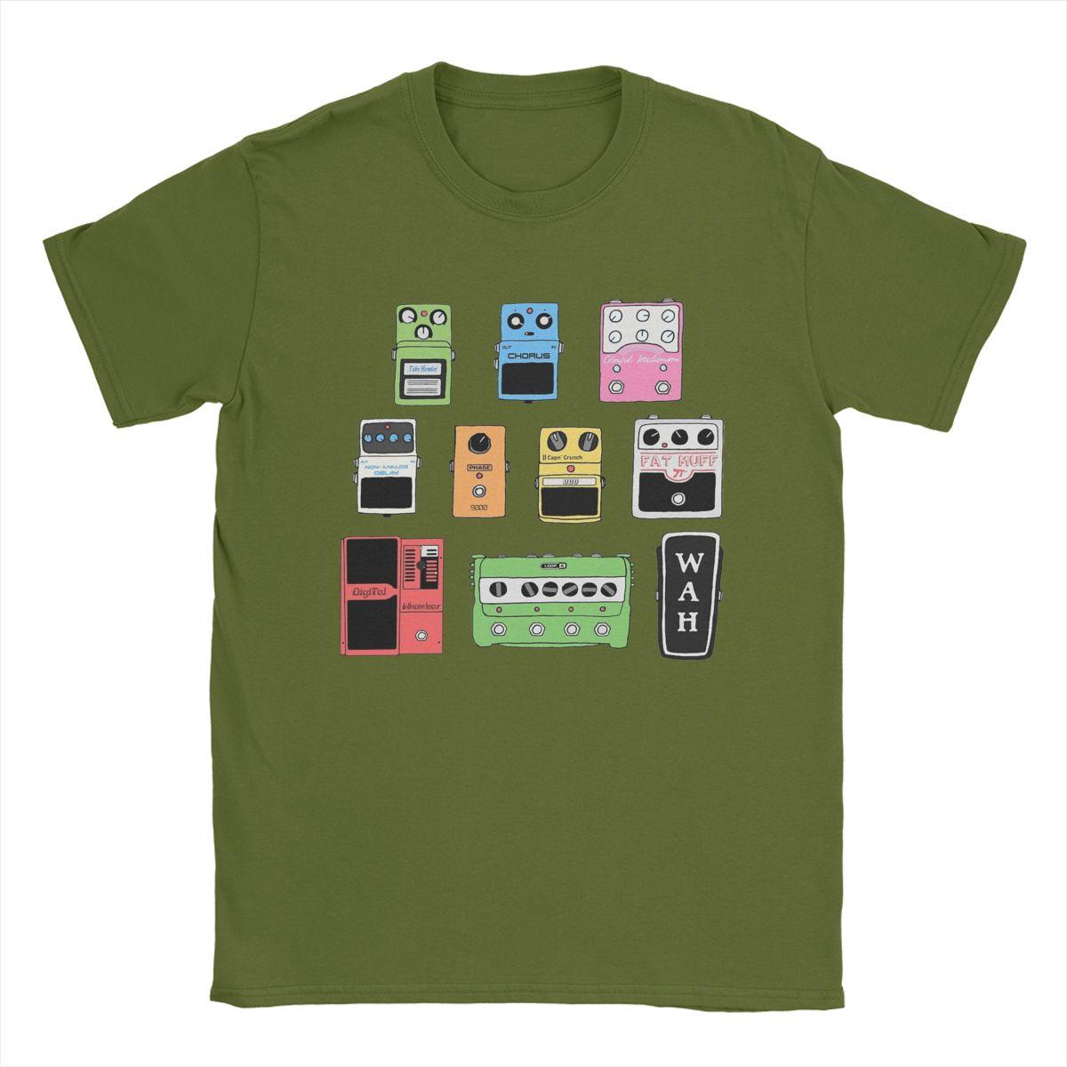 

Guitar Pedals Recording Engineer Guitarist Gear Foot Effect Pedals Music T Shirt Casual Tees Men T-Shirts 100% Cotton Plus Size 4XL