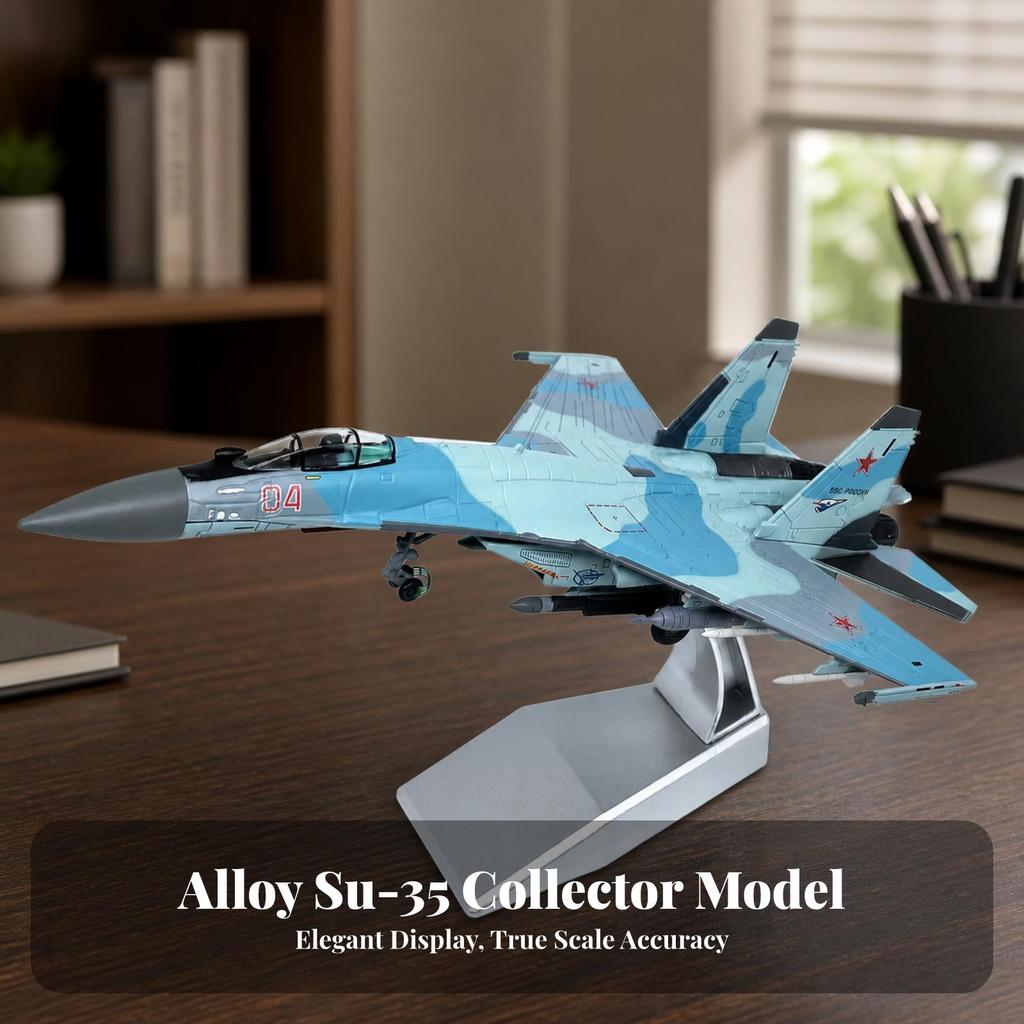 1/100 Scale Su-35 Fighter Model Gift-Ready for Collector Cabinet