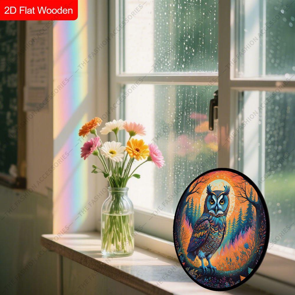 2D Plane Hanging Decorative Signs, Interior Wall or Door Decoration, Garden Decoration, Owl Pattern, Interesting Gifts for Family and Friends