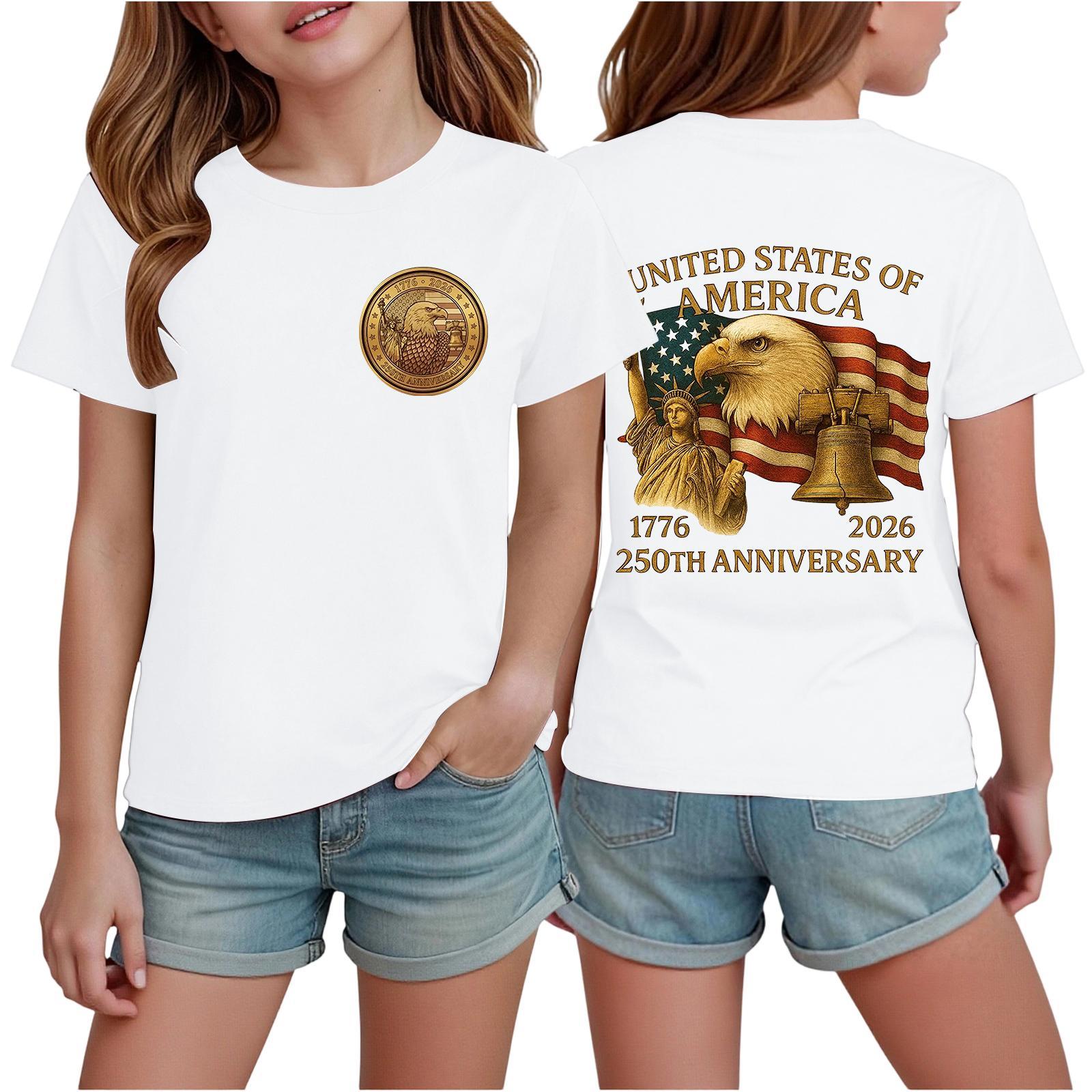 Boys  And Girls  Printed Fashion Casual Short-Sleeve T-Shirts 160 белый