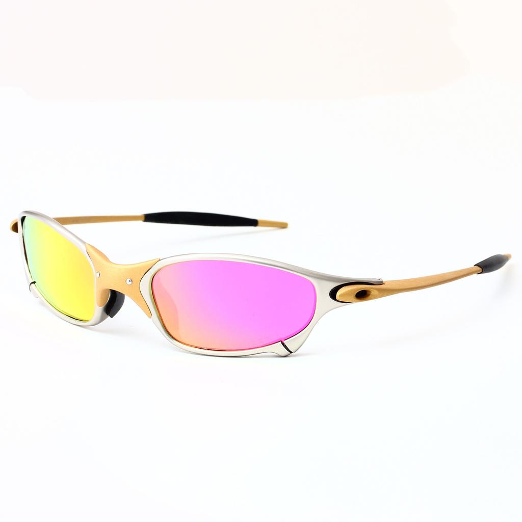 Outdoor trendy polarized sunglasses, retro gold-colored, suitable for both men and women, ideal for cycling and driving