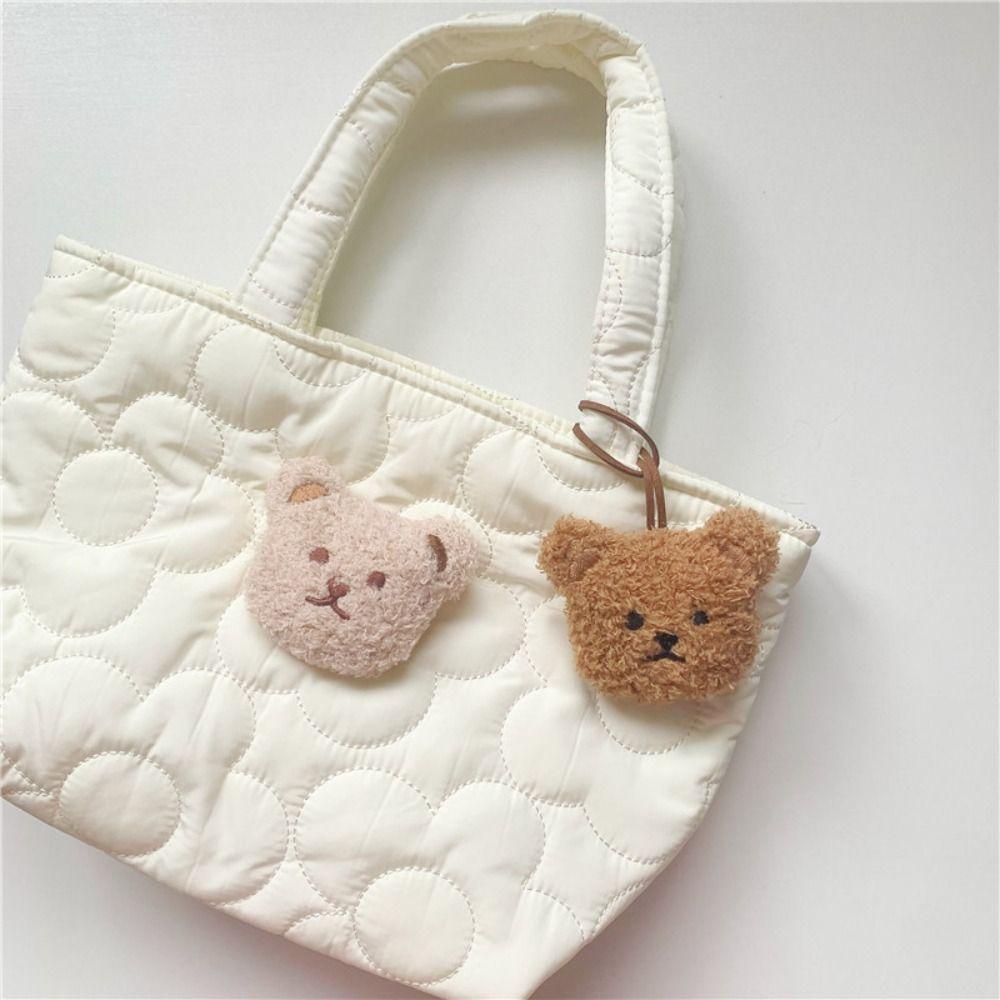 Plush Bear Pendant Funny Cartoon with Name Sticker Bear Keychain Hanging Ornament Stuffed Dolls Bag Pendant Bag Decoration