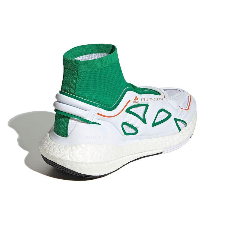 Adidas Stella McCartney X  UltraBoost 22 Green White Women Sneakers Cloud-White Semi-Impact-Orange GX9866
