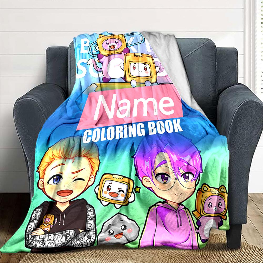 Customiz Name Personality LankyBox - Foxy  Blanket Soft &Warm Sofa Office Bed Travel Lunch Break Blanket, Gift Suitable All Seasons