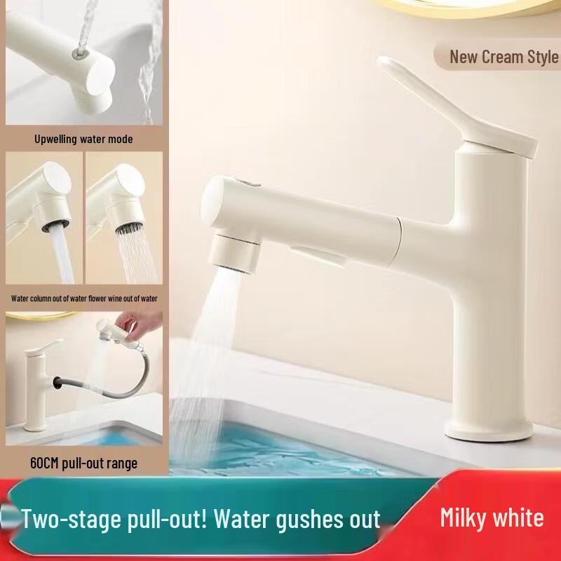 TLXT Cream Style Pull-out Basin Faucet