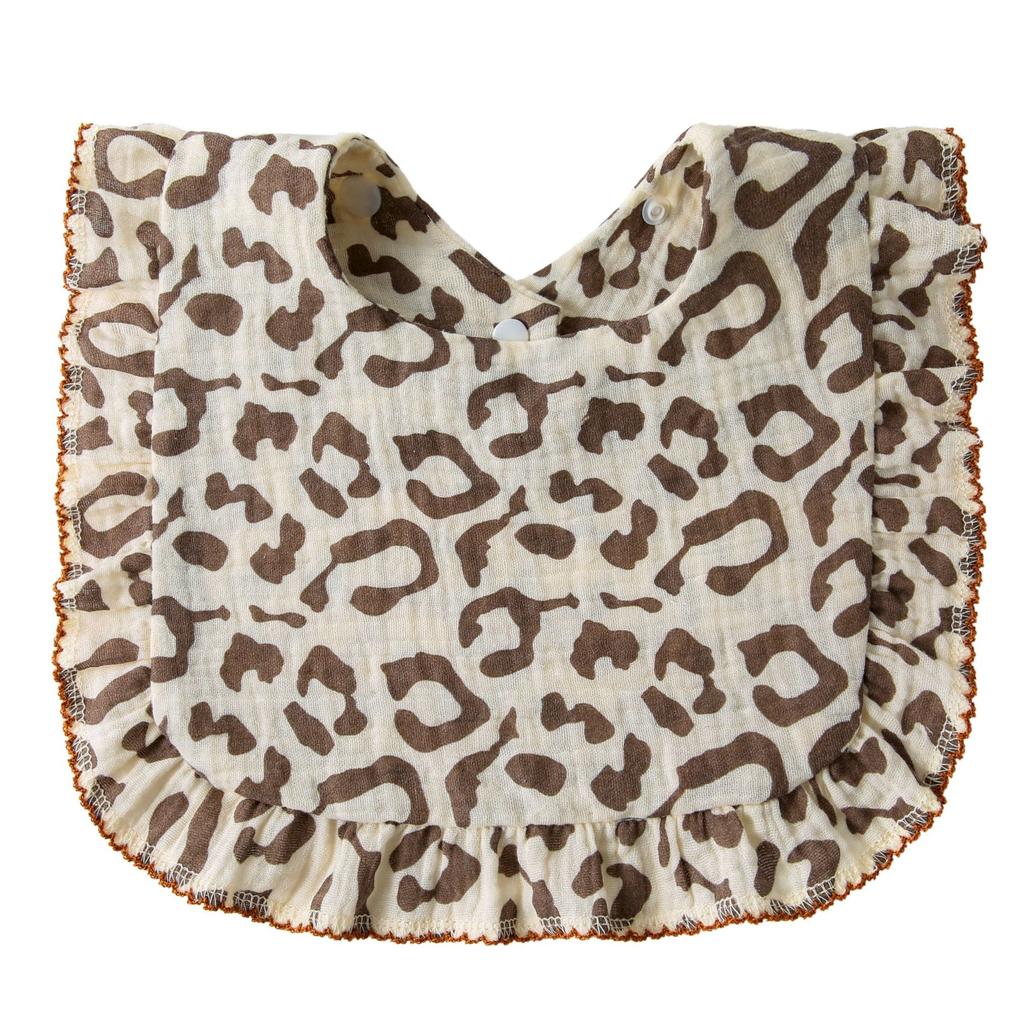 Baby Bibs Organic Cotton Muslin Scarf Burp Cloths Ruffle Floral Gauze Water Absorb Bandana for Newborn Accessories Feeding Kids