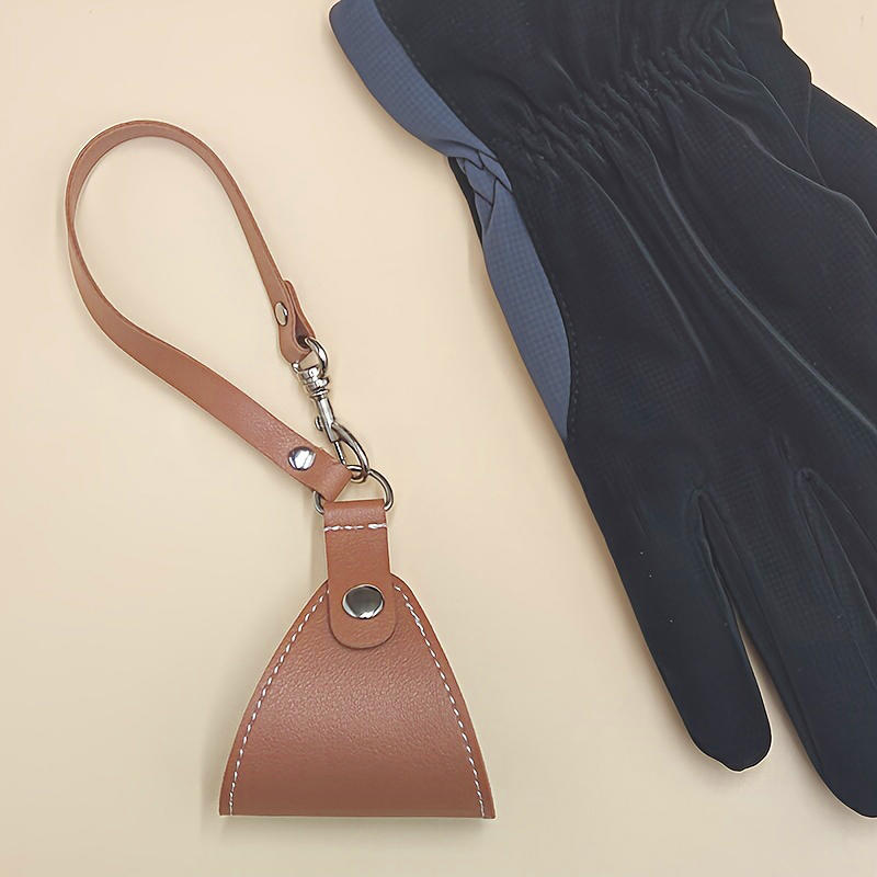 2PCS Portable Vintage Leather Bag Glove Holder Clip with Lanyard Hat Clip for Travel on Bags Outdoor Beach Women Accessories
