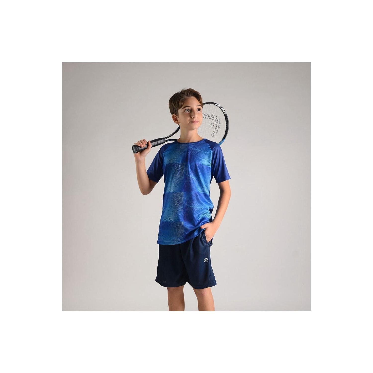 

Boy s Training Sports Tshirt - Navy Blue Geometric Printed 8-9 Yaş тёмно-синий