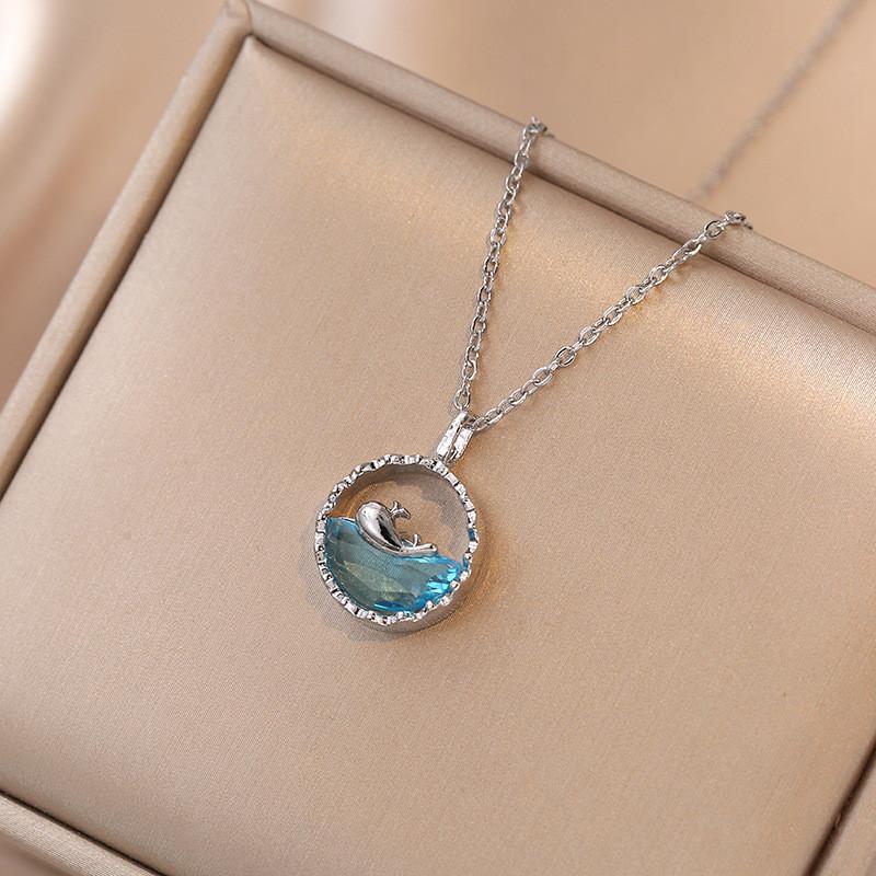 Collana corta di moda Collana lucida con catena a clavicola con strass Collana per feste