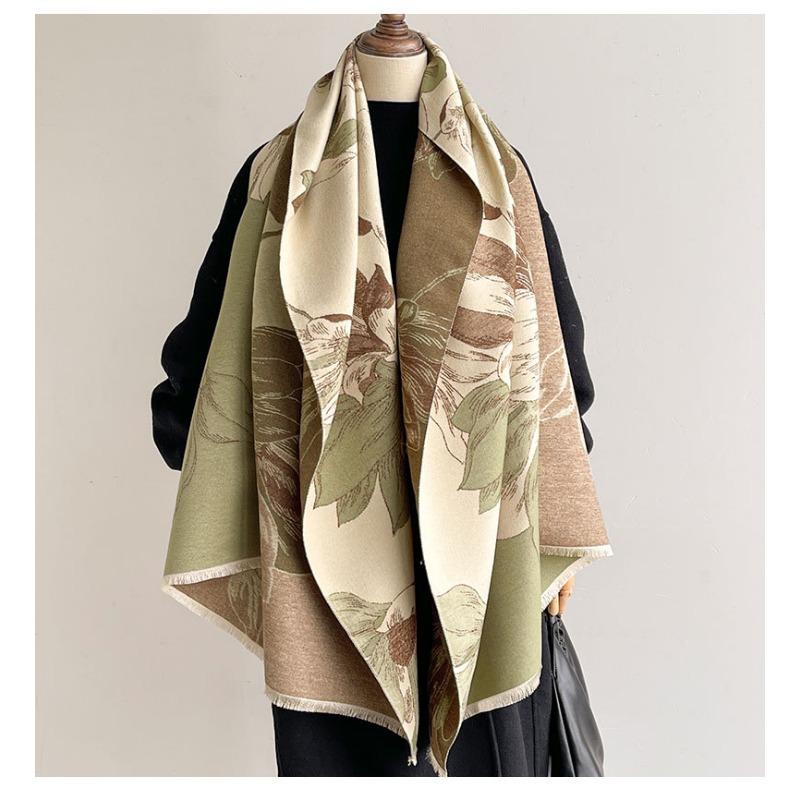 Women S Jacquard Faux Cashmere Scarf Winter Warm Thick Versatile Shawl