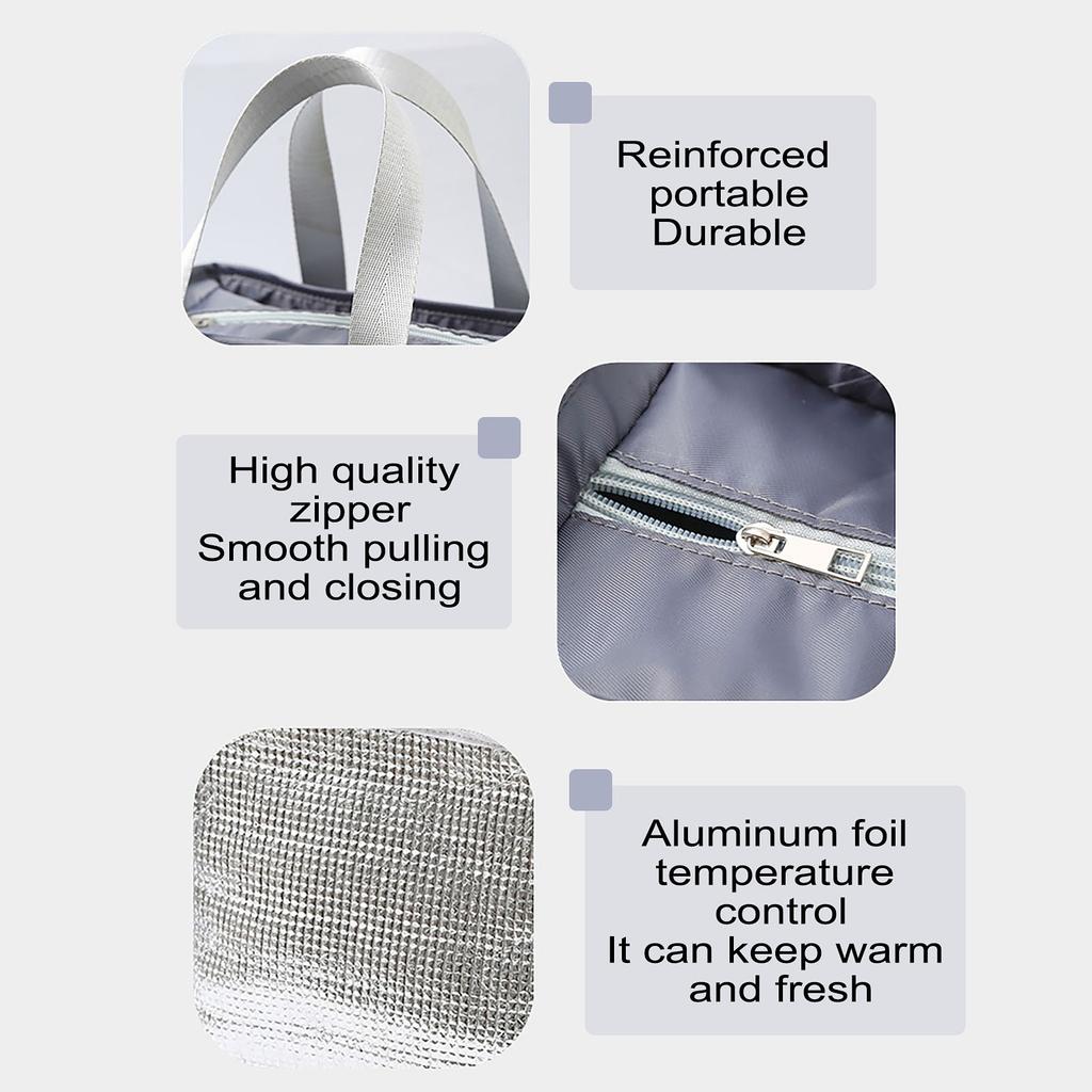 Lunch Box, Large Capacity Thermal Bag, Food Delivery Storage Container For Cooler Travel Picnic Pouch