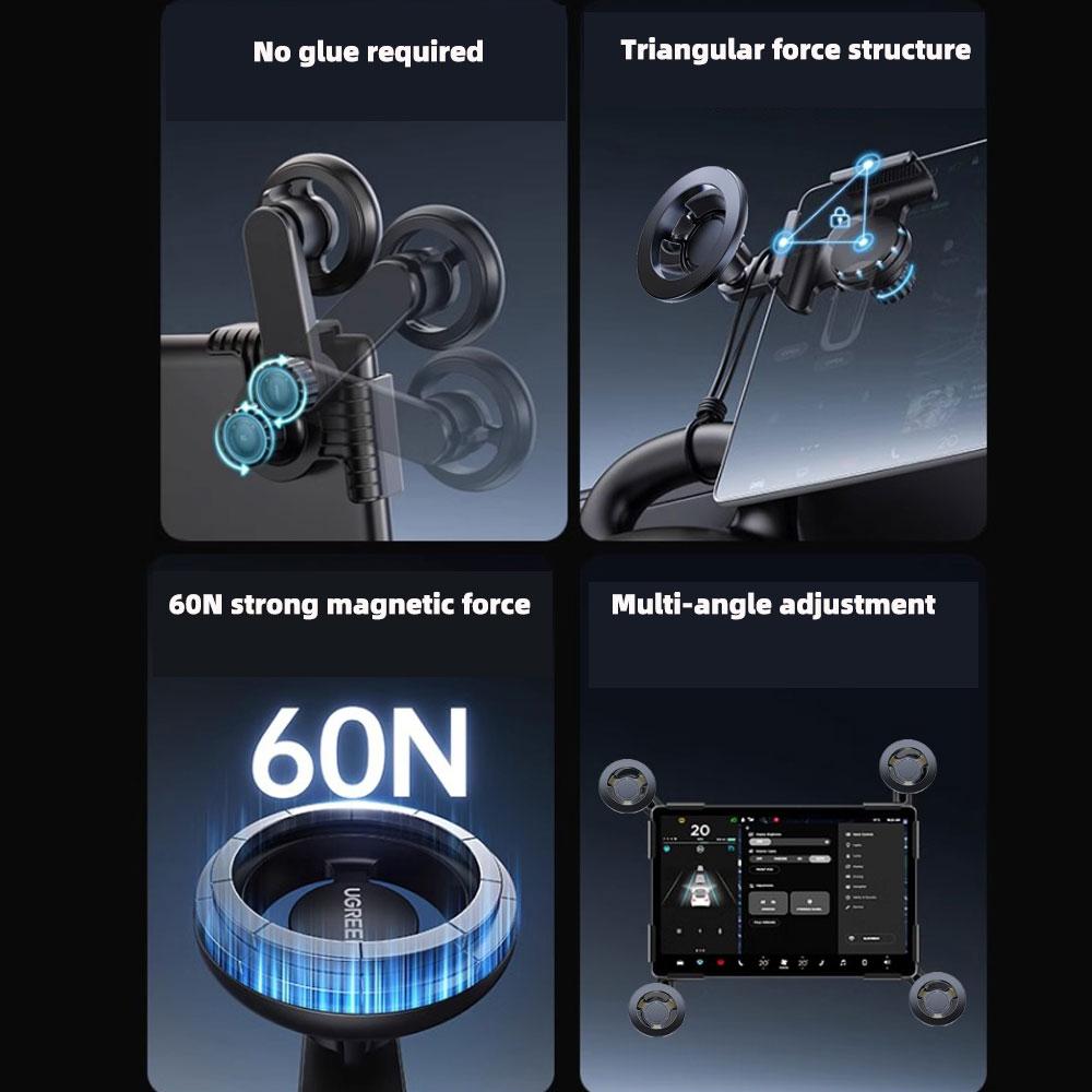 TEEQ For Tesla Model Y Junipe 2025 Model 3 HIGHLAND 2024 Cybertruck BYD Seal Car Phone Mount Holder 15W Magnetic Wireless Charge