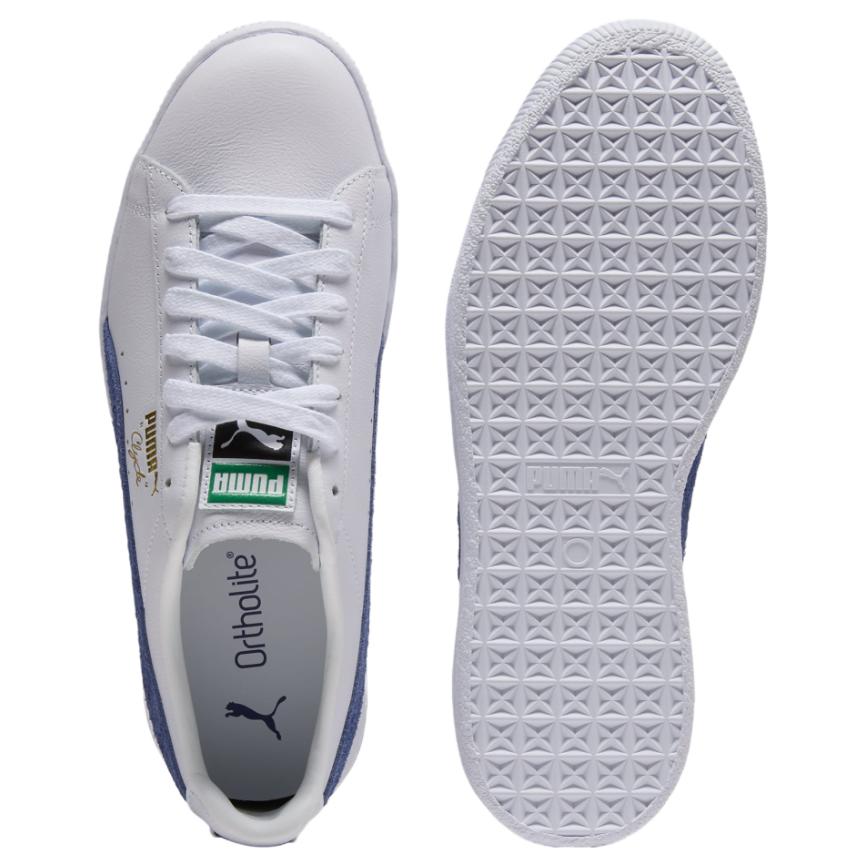 Puma Clyde Base Blue Crystal Unisex Sneakers White Team-Gold 390091-11