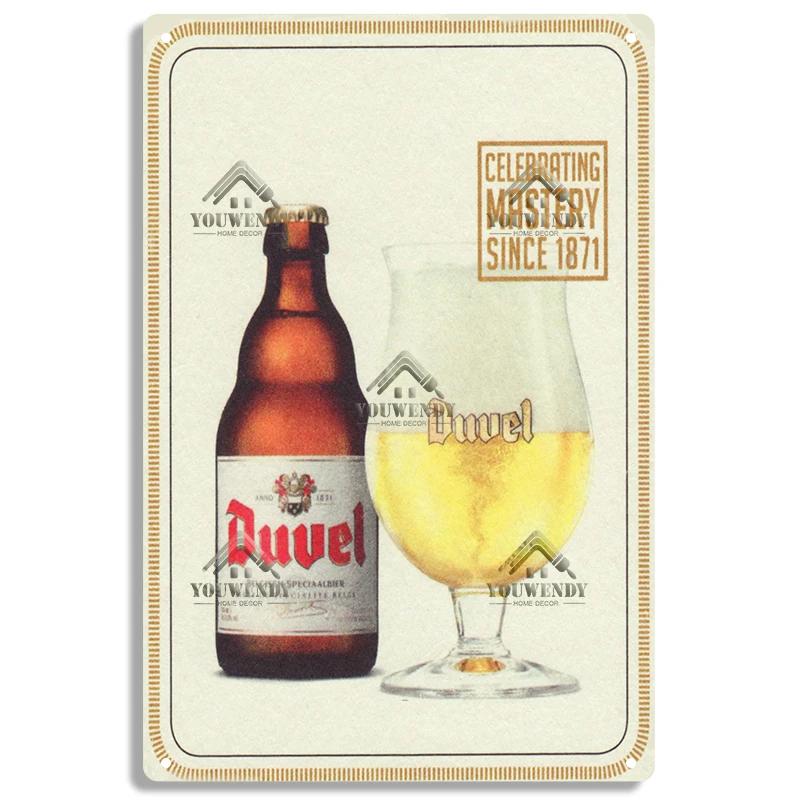 Duvel Beer Vintage Metal Poster, Retro Tin Sign, Decorative Plate, Room Decoration for Pub, Bar, Cave, Club, Wall Art Decor