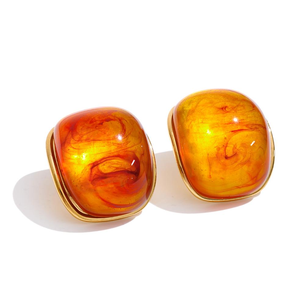 

Yhpup 10 Color Acrylic Resin Y2K Earrings for Women Gold Color Stainless Steel Spring Summer Candy Sweet Jewelry